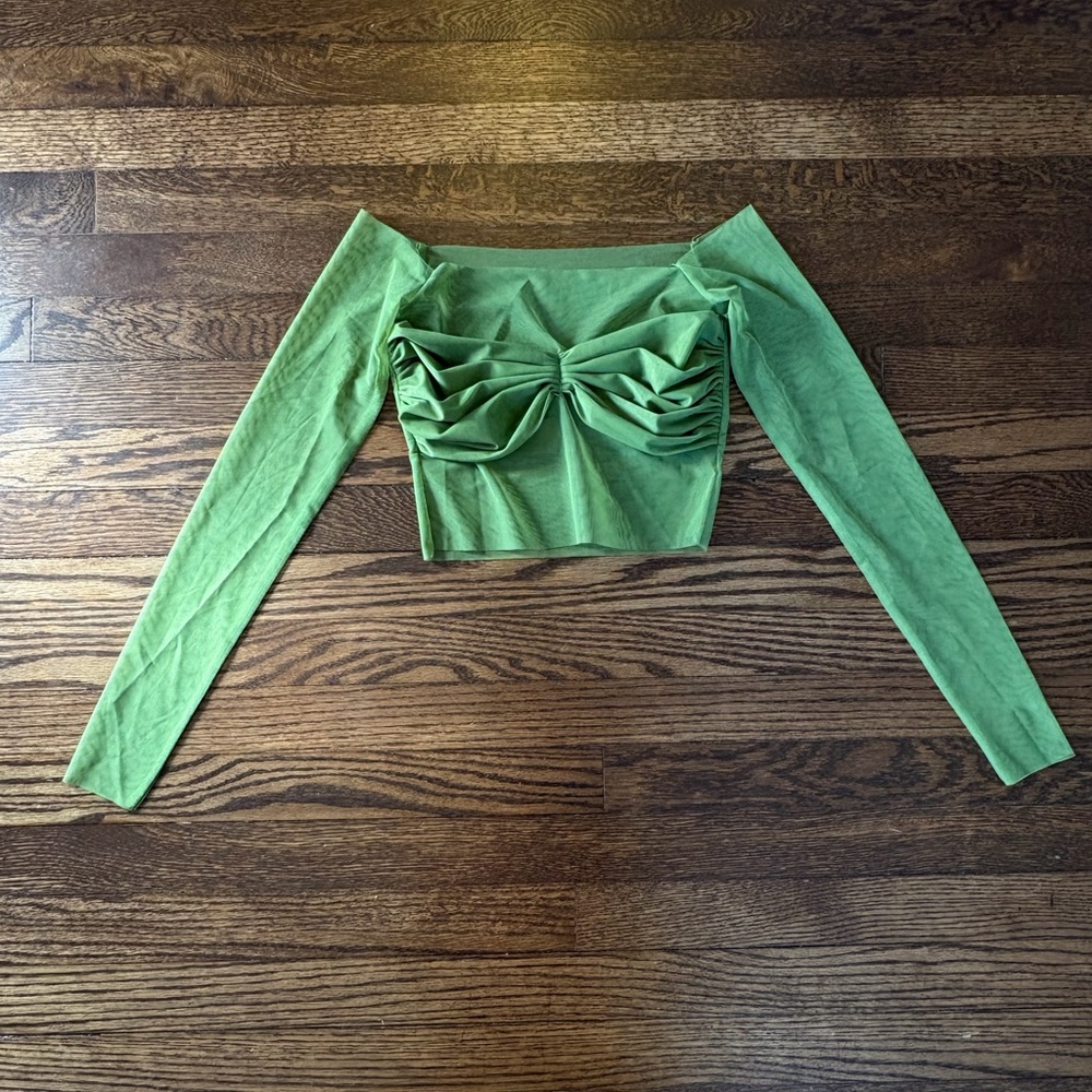 AEL Studios Off-Shoulder Mesh Top